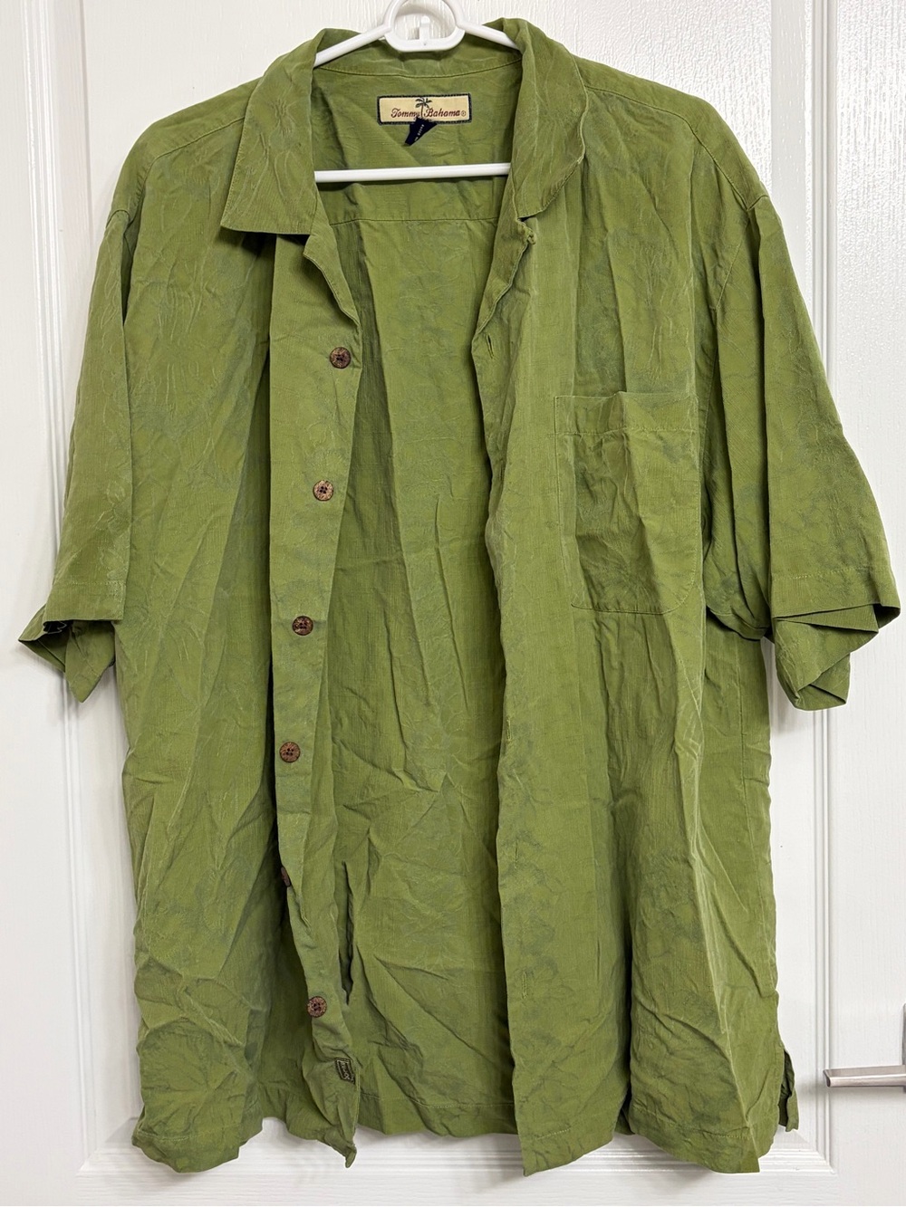 Tommy Bahama Olive Green Short Sleeve Button-Down Shirt size Large